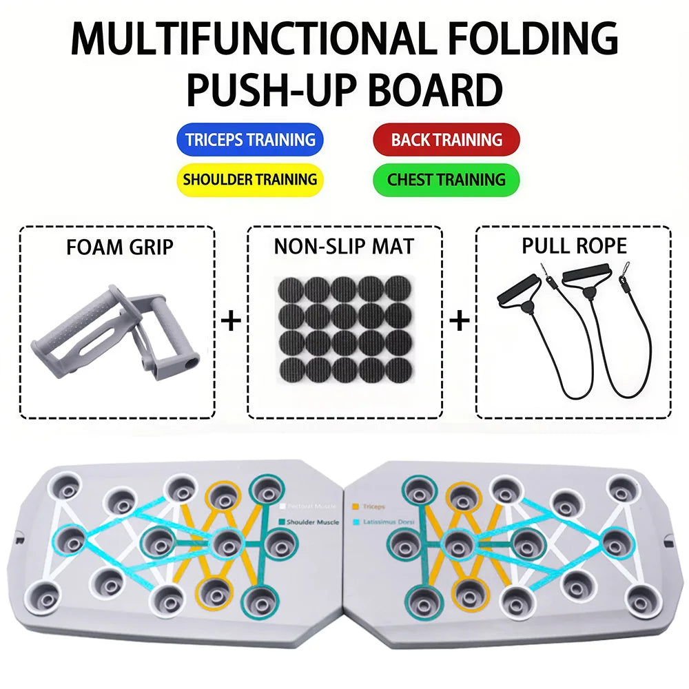 Portable Multifunctional Push-Up Board Set for Comprehensive Chest, Abdomen, Arms, and Back Training
