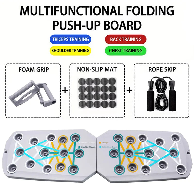 Portable Multifunctional Push-Up Board Set for Comprehensive Chest, Abdomen, Arms, and Back Training