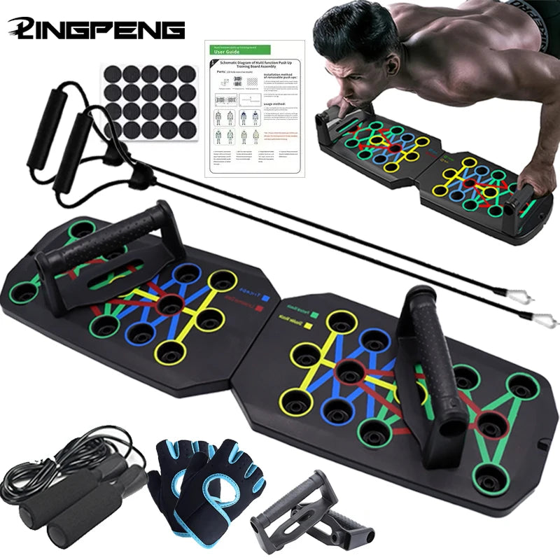 Portable Multifunctional Push-Up Board Set for Comprehensive Chest, Abdomen, Arms, and Back Training