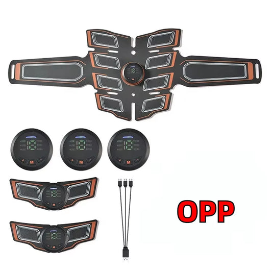 EMS Abdominal Muscle Trainer Portable Massager Electronic Training Belt Exercise Fitness Equipment Toning Arm Back Body Massager